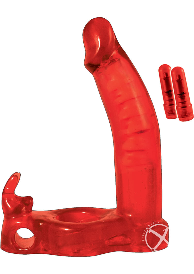 Dbl Penetrator Rabbit C Ring Red