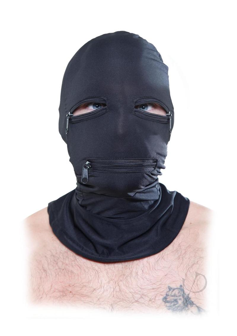 Ff Black Zipper Face Hood