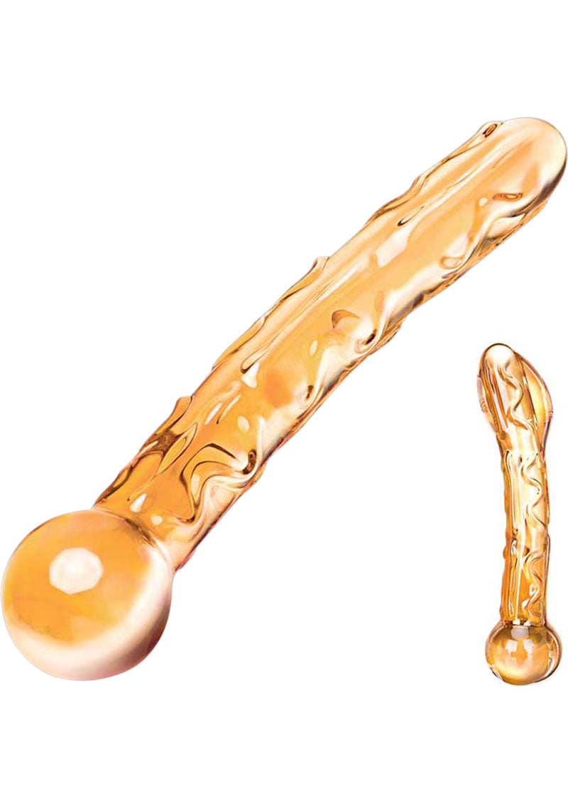 Orange Tickler Glass Dildo