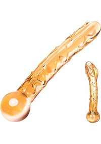 Orange Tickler Glass Dildo