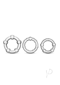 Stay Hard Beaded Cockrings Clear