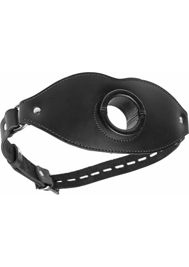 Master Series Leather Locking Open Mouth Gag