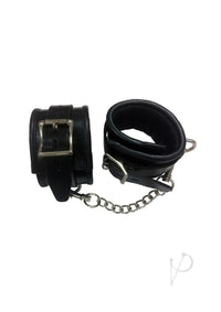 Rouge Black Padded Leather Adjustable Wrist Cuffs