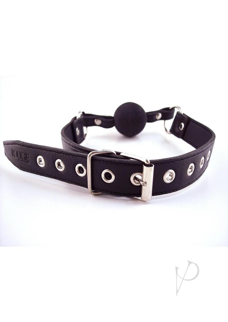 Rouge Leather Adjustable Ball Gag Black