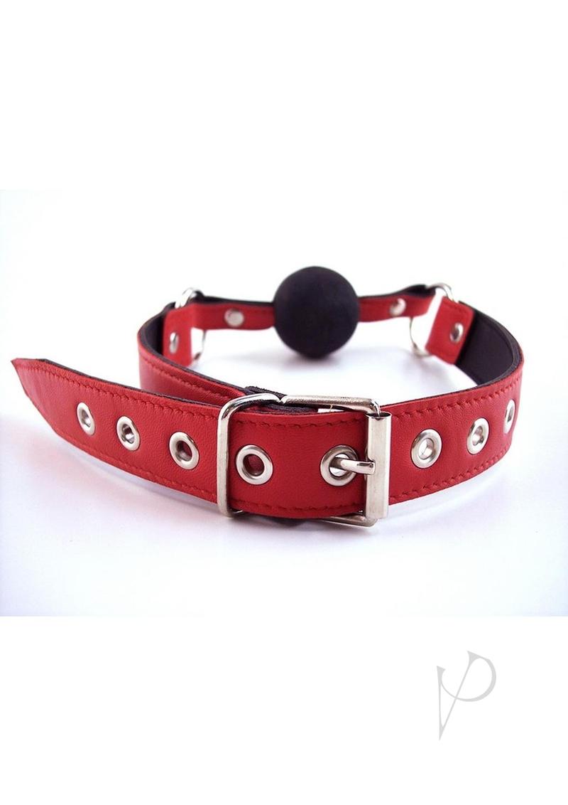 Rouge Leather Adjustable Ball Gag Red and Black