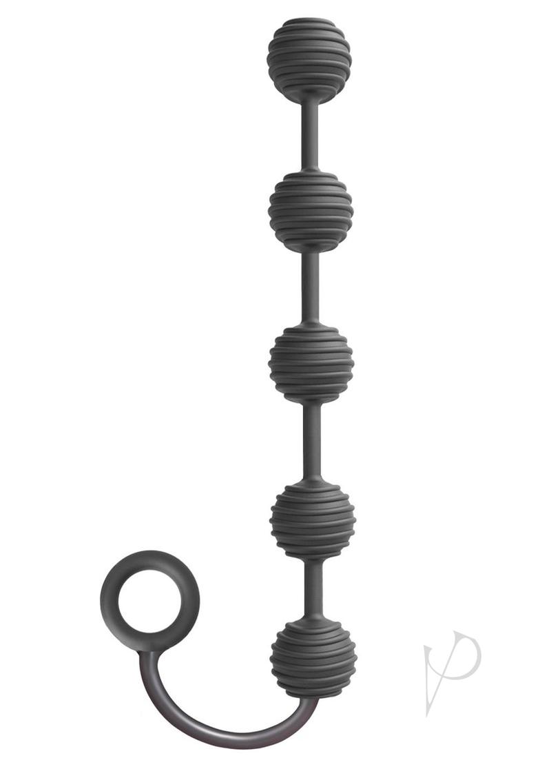 The 9 Drops Anal Beads Black Silicone