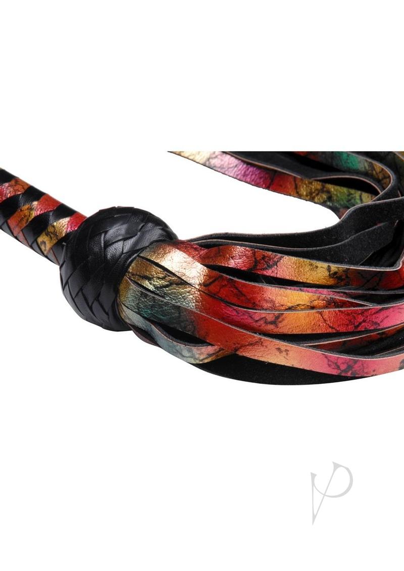 Strict Rainbow Lambskin Leather Flogger