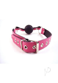 Rouge Leather Adjustable Ball Gag Pink and Black