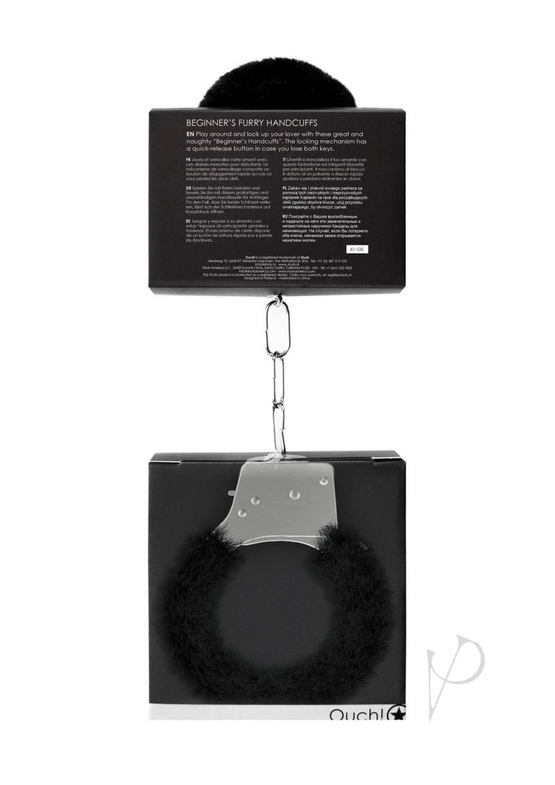 Ouch! Beginners Handcuffs Furry Black