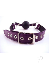Rouge Leather Adjustable Ball Gag Purple and Black