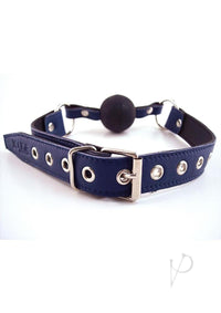 Rouge Leather Adjustable Ball Gag Blue