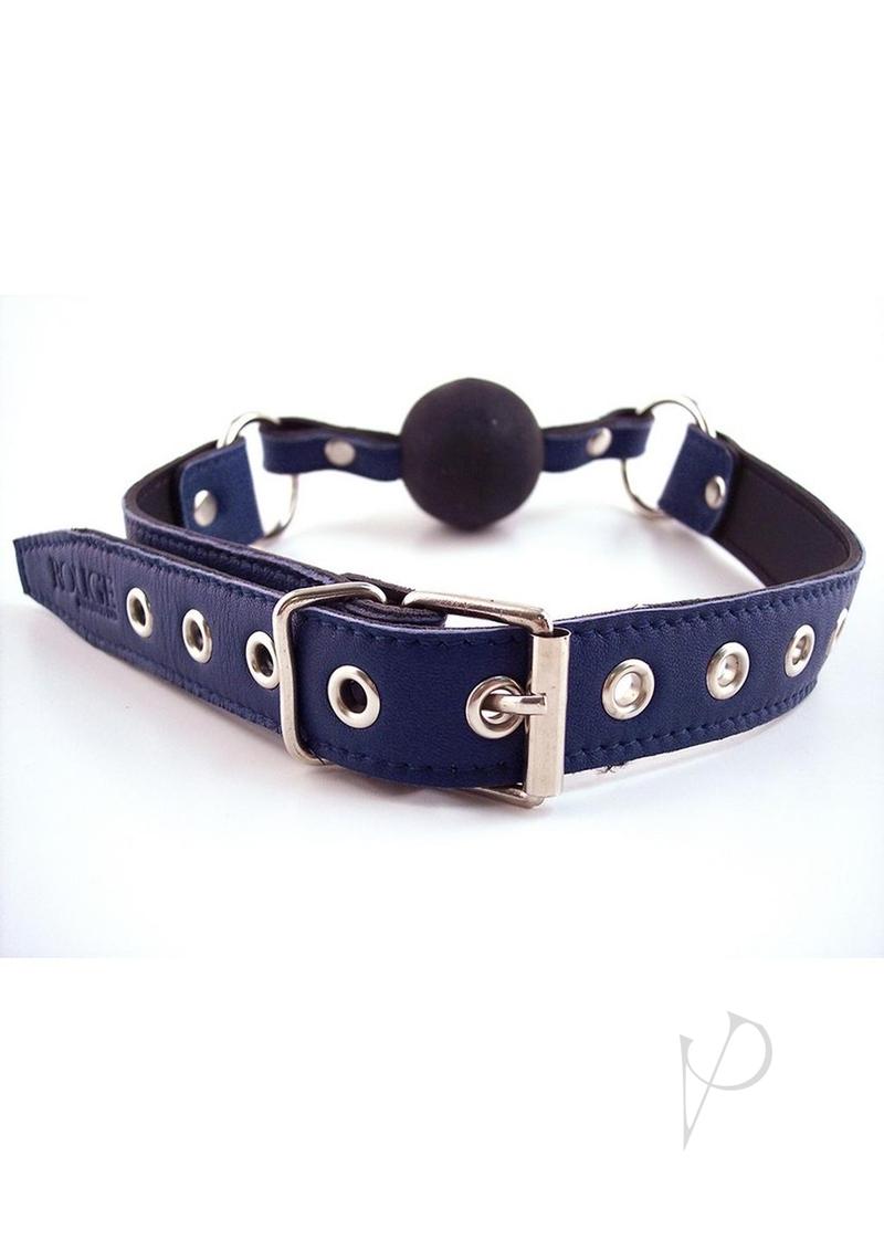 Rouge Leather Adjustable Ball Gag Blue