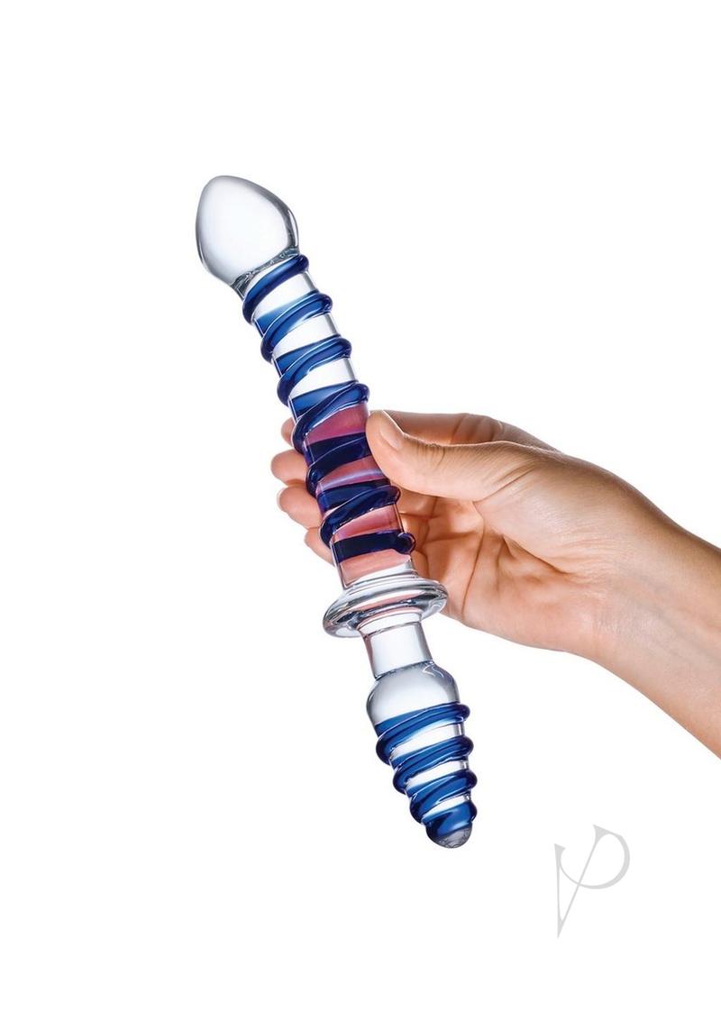 Mr Swirly Dbl End Glass Dildo and Plug 10