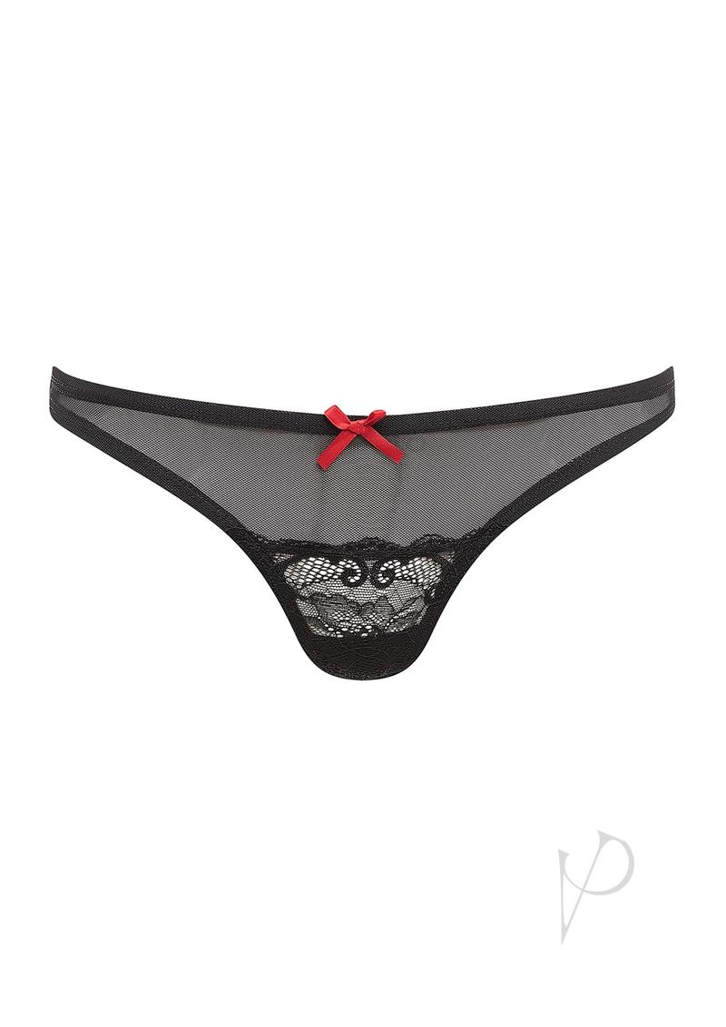 Barely B Mesh and Lace Panty Black