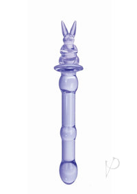 Glass Menage Rabbit Dildo Purple