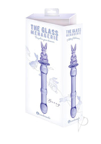 Glass Menage Rabbit Dildo Purple