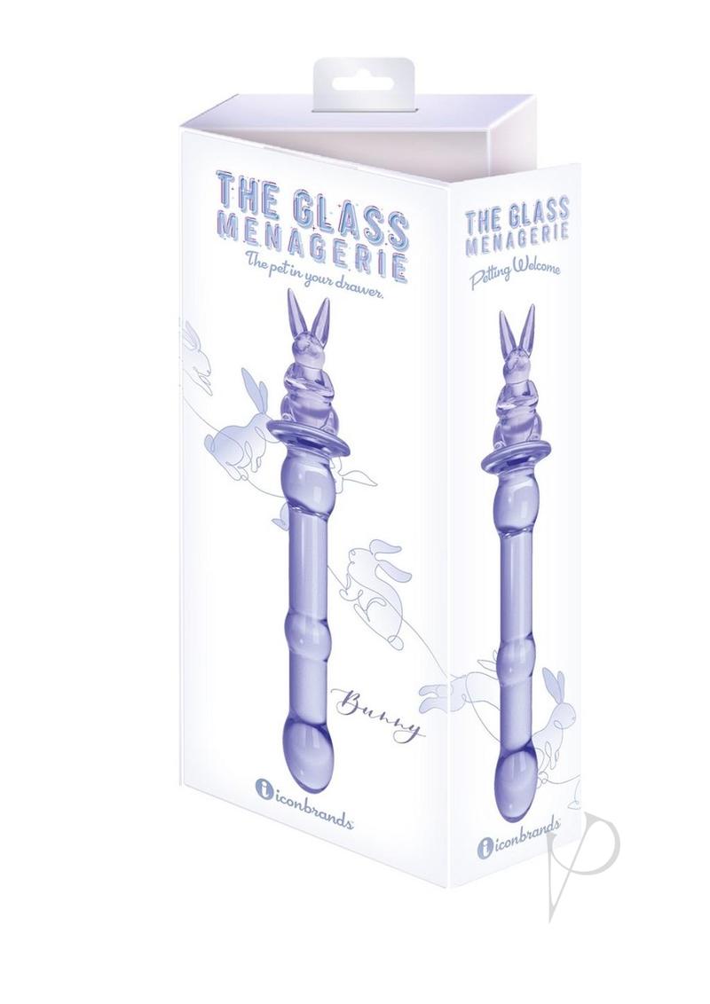 Glass Menage Rabbit Dildo Purple