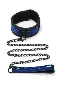 Blue Bondage Leash with Collar