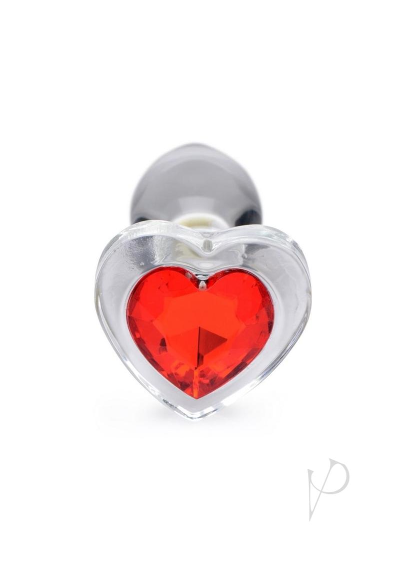 Booty Sparks Red Heart Glass Plug Sm
