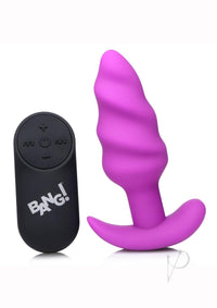 Bang 21x Vibe Swirl Plug W/remote Purple