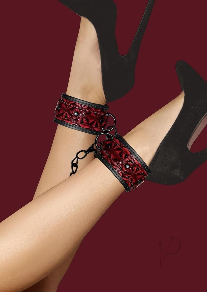 Ouch Luxury Ankle Cuffs Burgundy