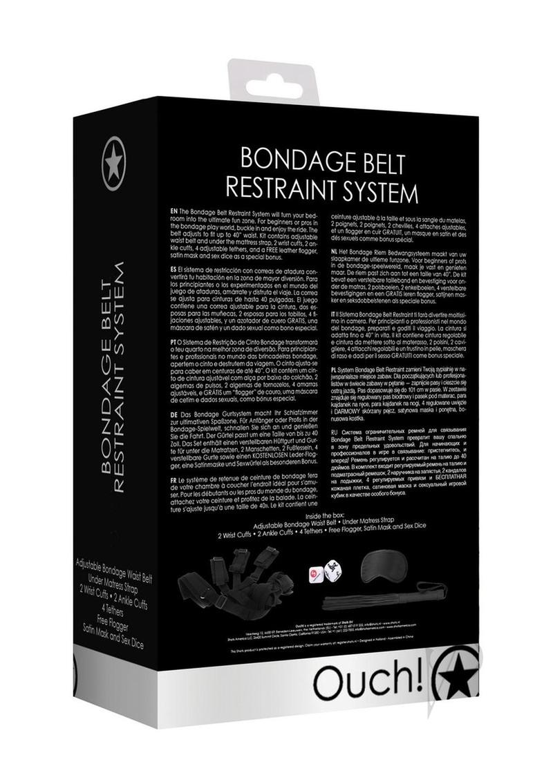 Ouch Kits Bondage Belt System Black