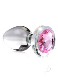 Booty Sparks Pink Gem Glass Plug Lg