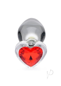 Booty Sparks Red Heart Gem Glass Plug Lg