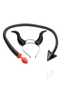 Tailz Devil Tail Plug and Horns Set Black