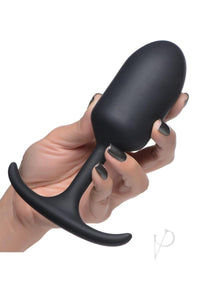Hh Silicone Weighted Anal Plug Lg Black