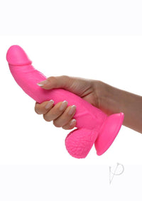 Pop Peckers Dildo W/balls 7.5 Pink