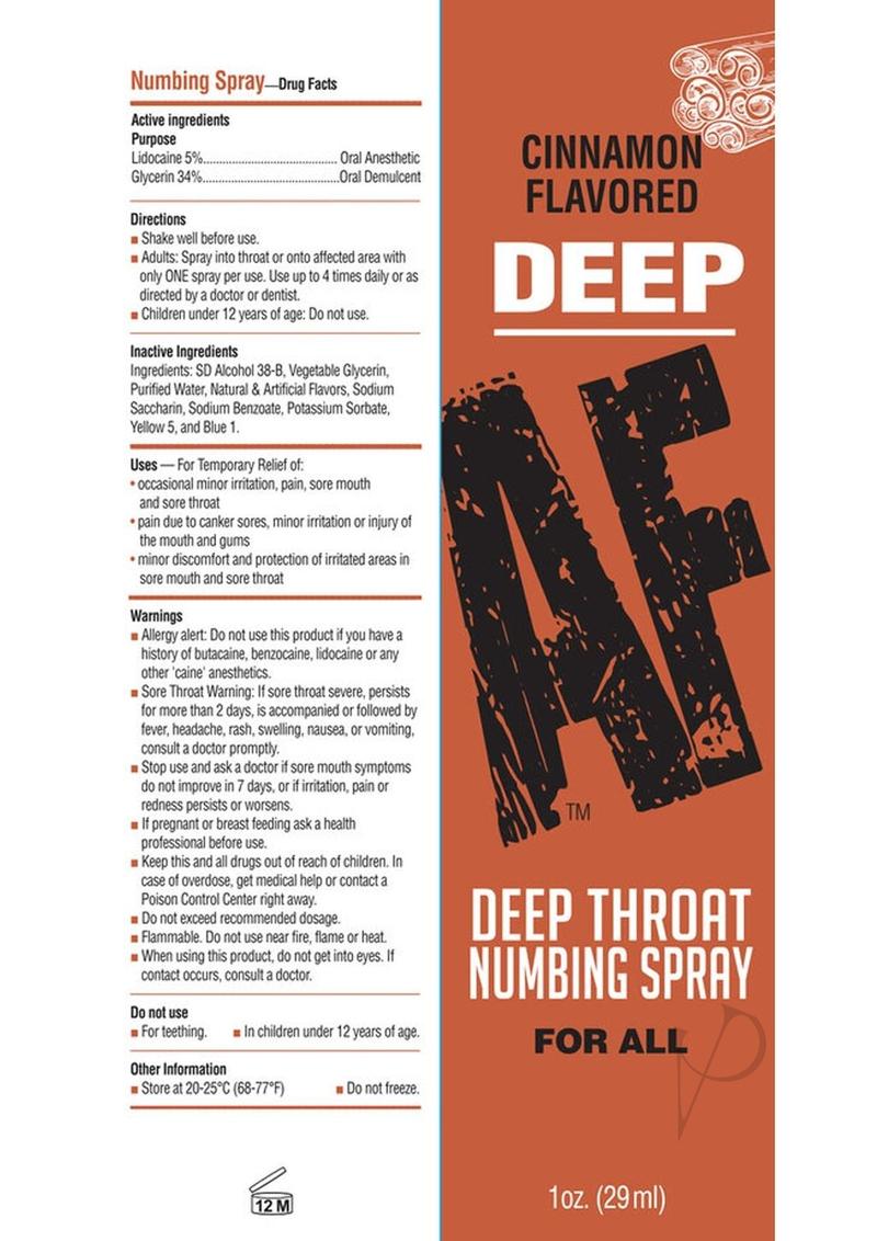 Deep Af Numbing Throat Spray Cinnamon