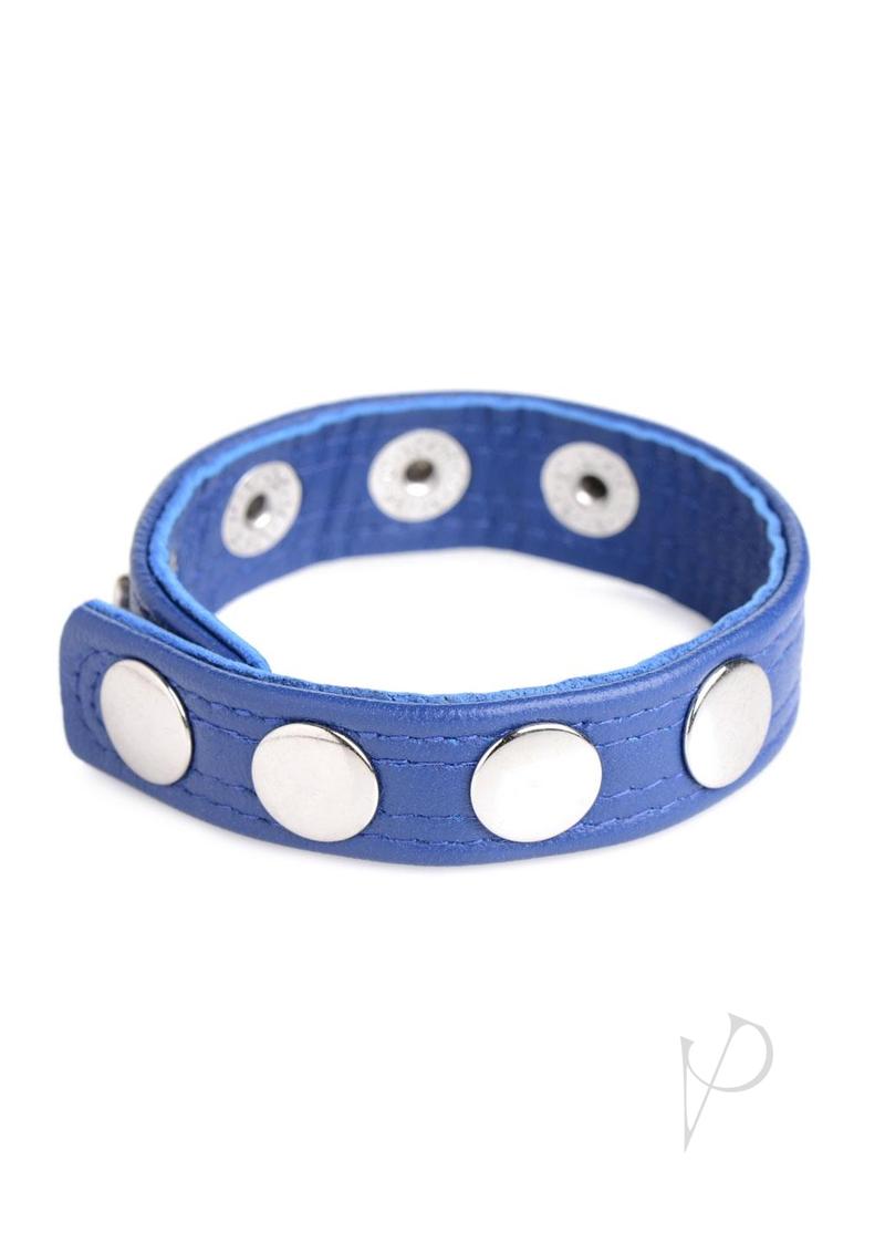 Cg Leather Speed Snap Cockring Blue
