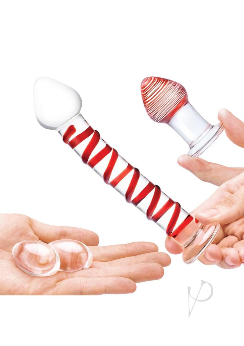 Mr Swirly Set W/kegal Balls 4pc Clr/red