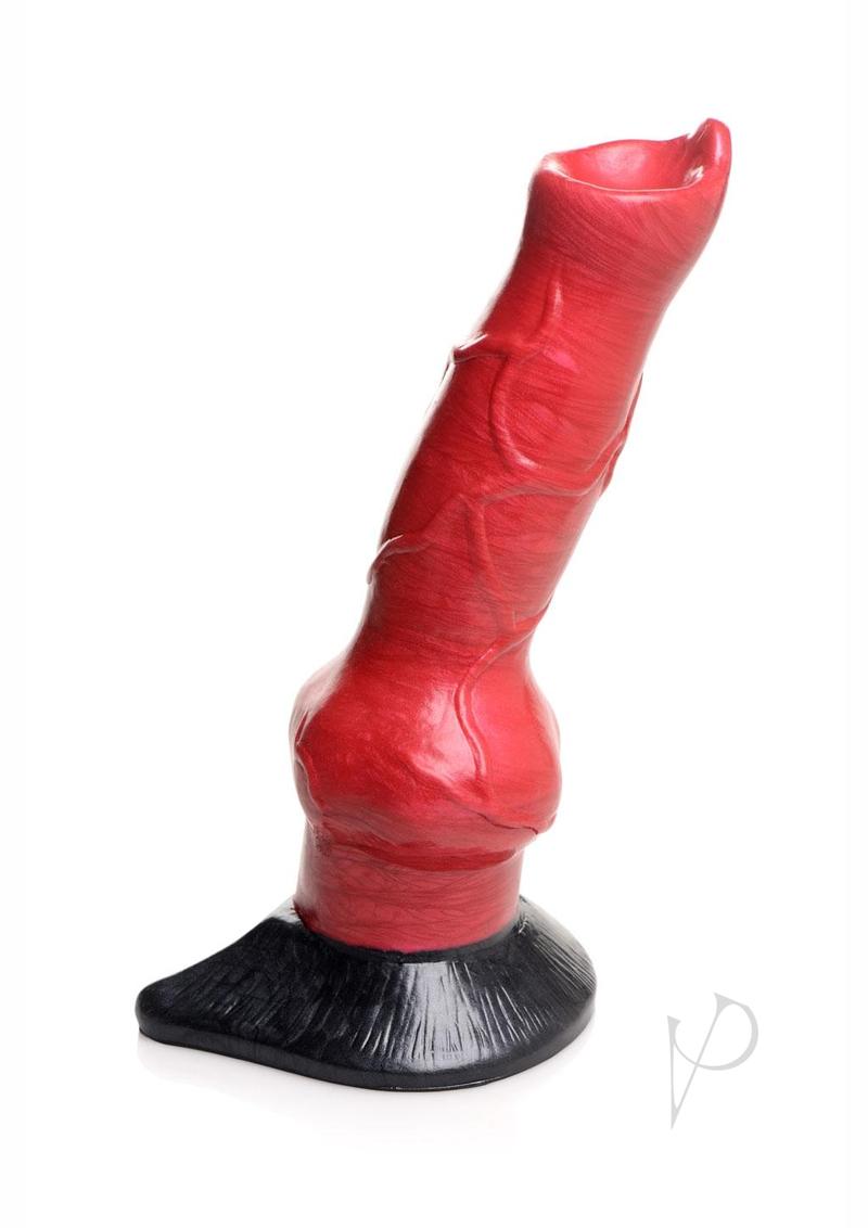 Creature Cocks Hell-Hound Canine Penis Silicone Dildo 7.5in Red & Black