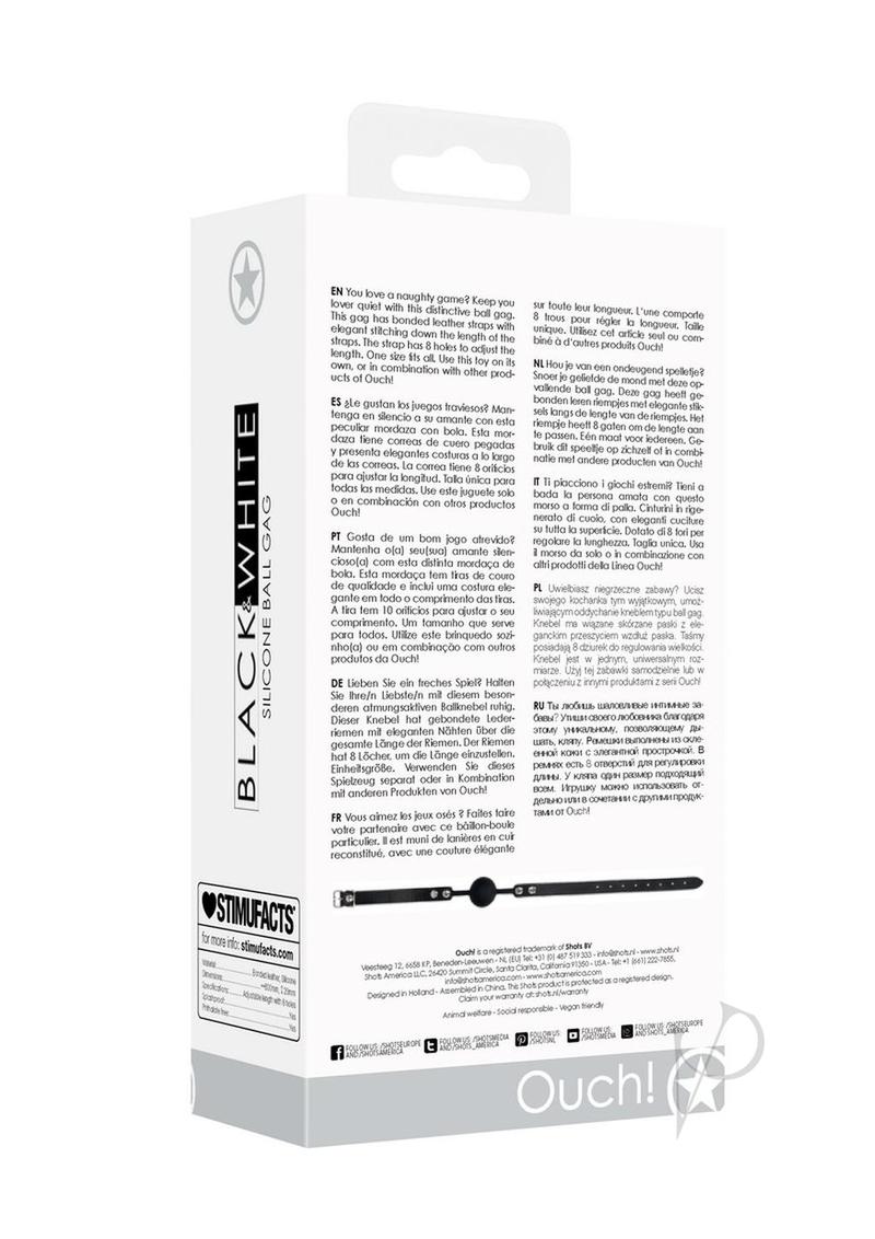 Ouch Silicone Ball Gag Black