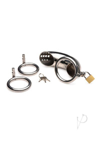 Ms Locking Ss Chastity Cage W/rings