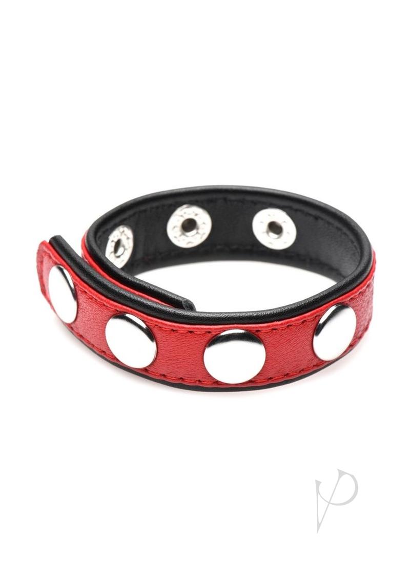 Cg Leather Speed Snap Cockring Red