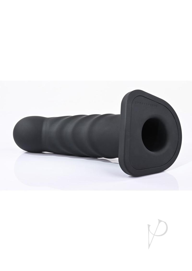 Banx Ribbed Hollow Dildo Black