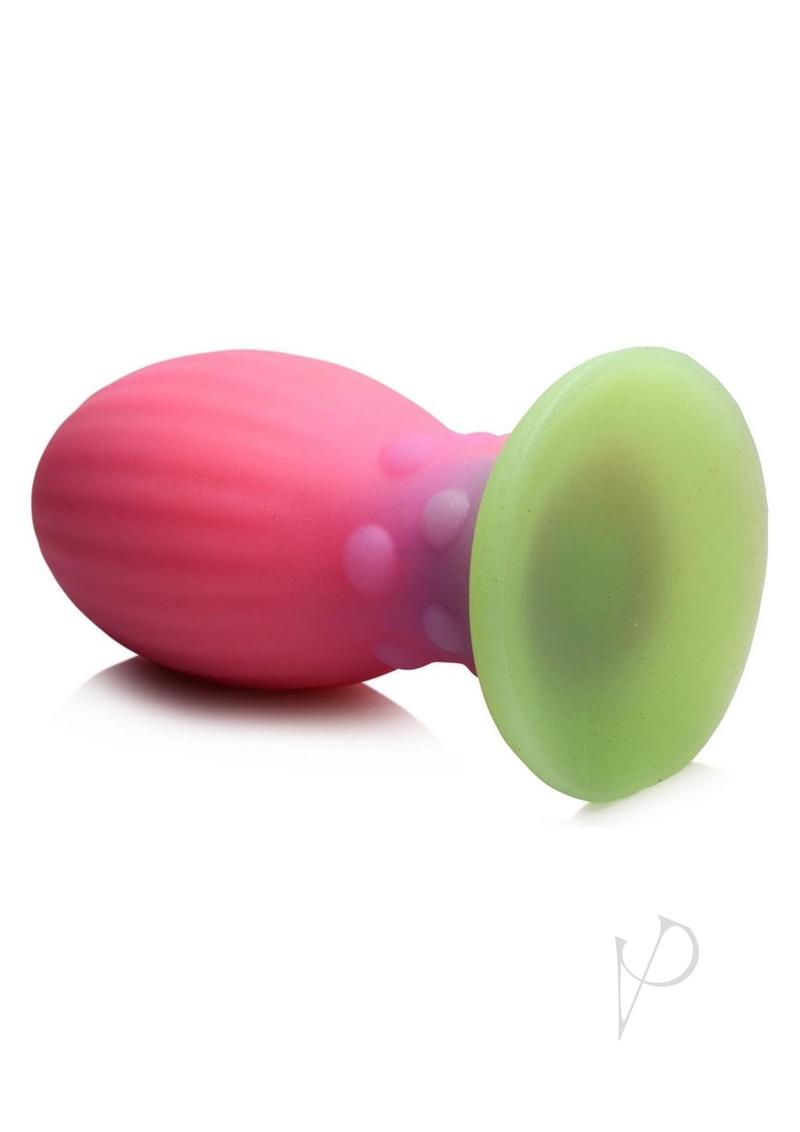 Xeno Egg Glow in the Dark Silicone Egg XLarge Pink & Green