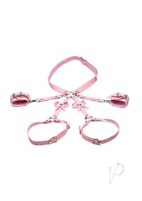 Strict Bondage Harness with Bows XLarge Pink