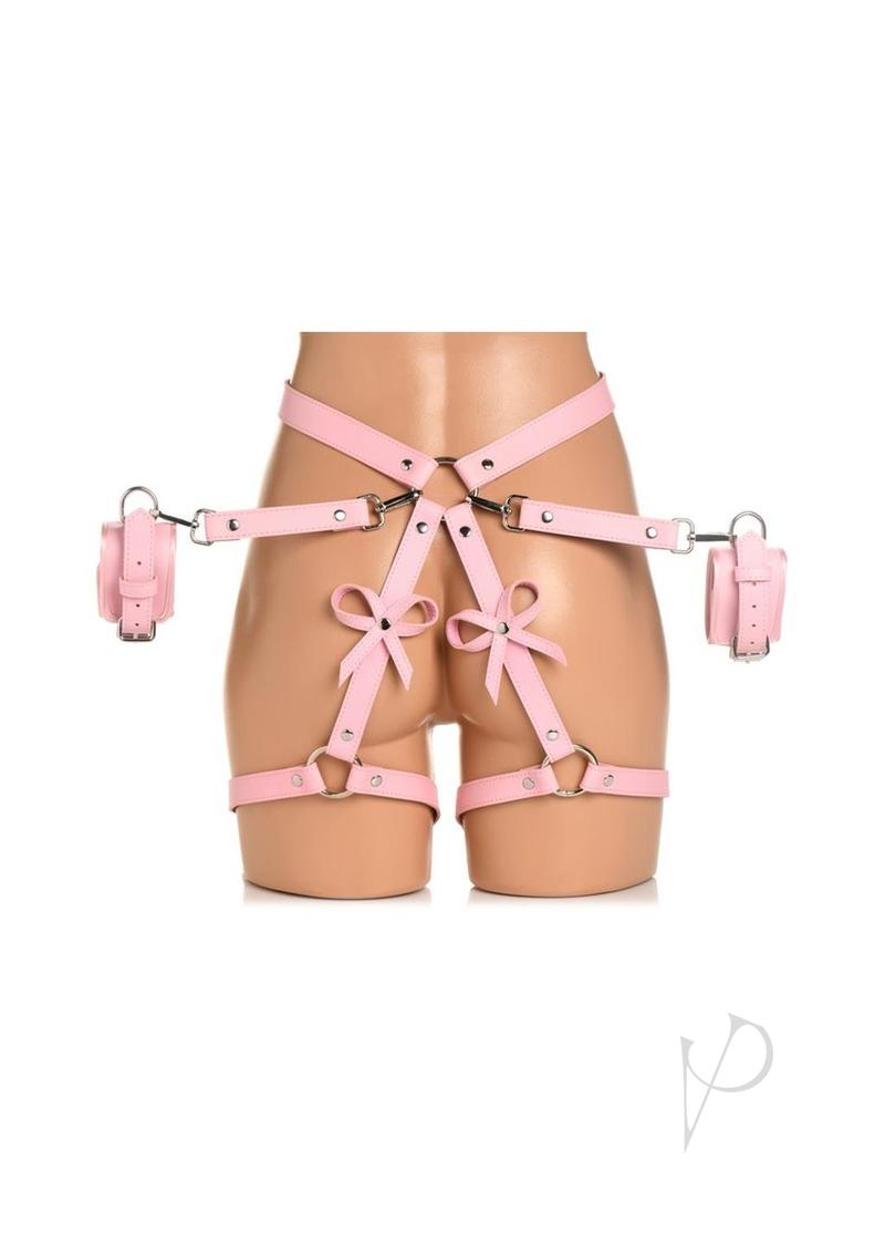 Strict Bondage Harness with Bows XLarge Pink