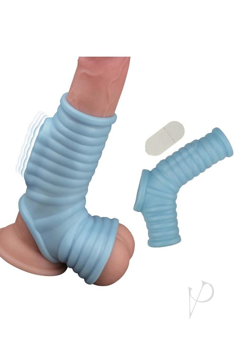 Vibrating Power Sleeve Ribbed Fit Blu