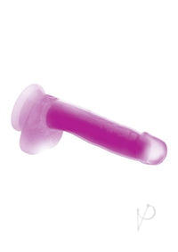 Lollicock Glow in the Dark Silicone Dildo with Balls 7in Purple