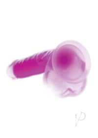 Lollicock Glow in the Dark Silicone Dildo with Balls 7in Purple