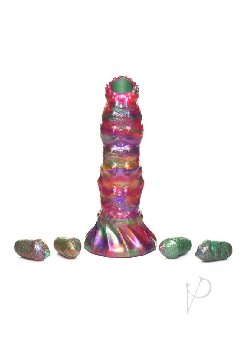Larva Silicone Ovipositor Dildo with Eggs