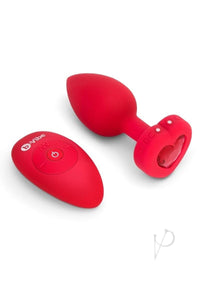 B-vibe Vibrate Heart Jewel Plug M/l Red