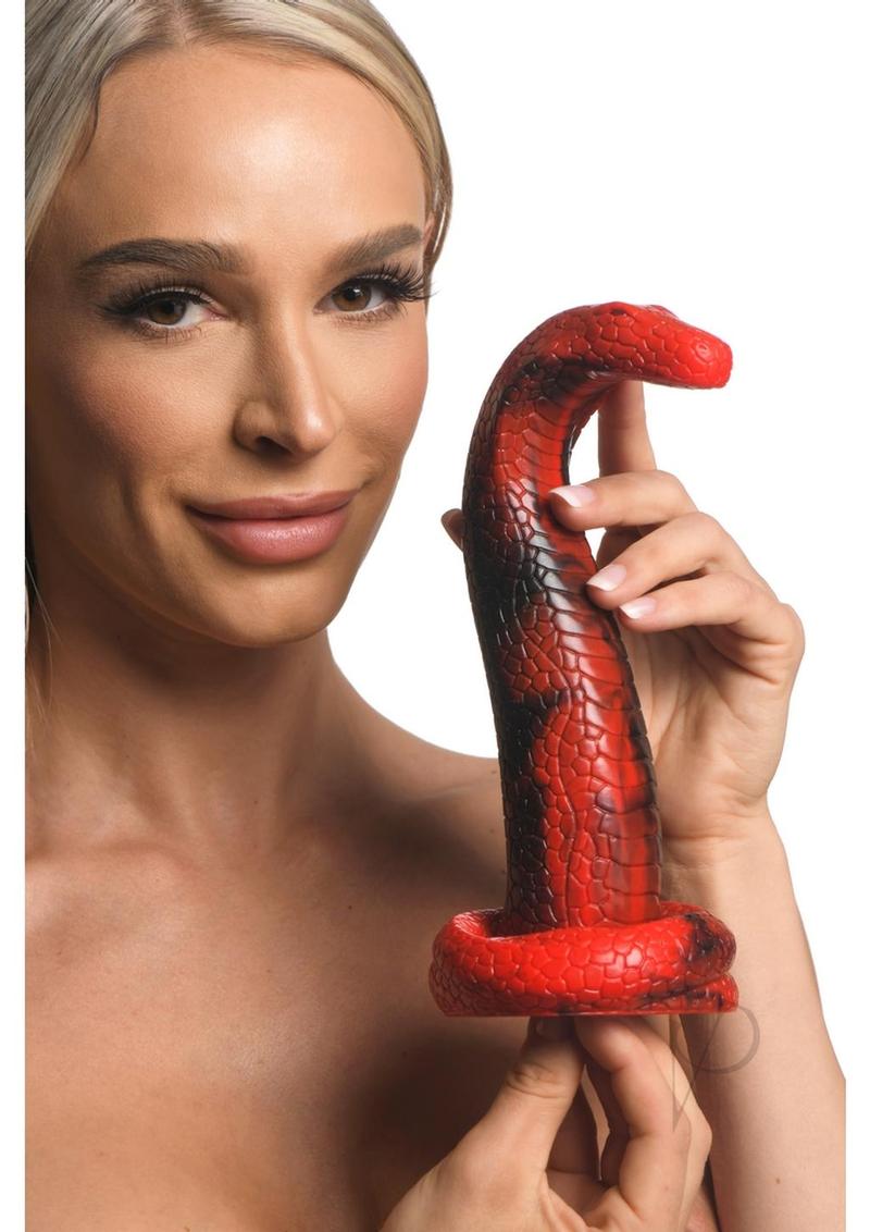 Creature Cocks King Cobra Silicone Dildo Red & Black