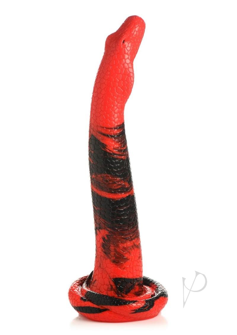 Creature Cocks King Cobra Long Silicone Dildo Large 14in Red & Black