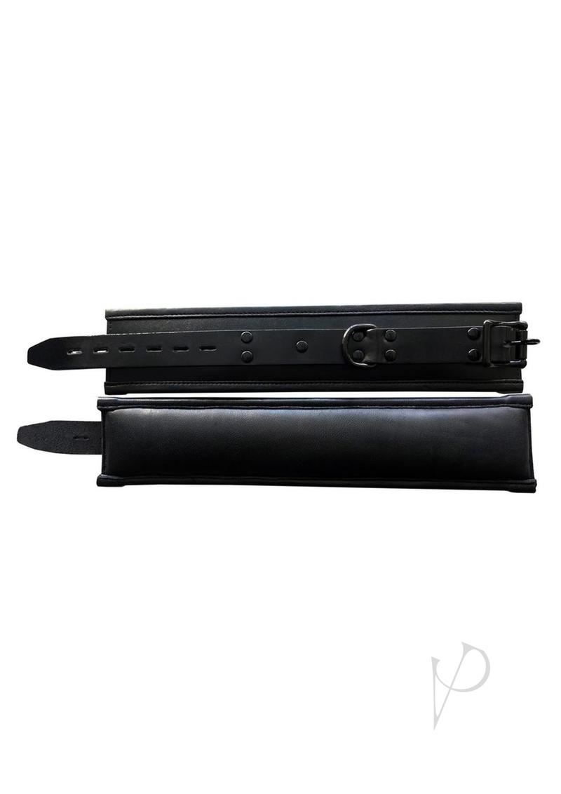 Padded Leather Wrist Cuffs Black